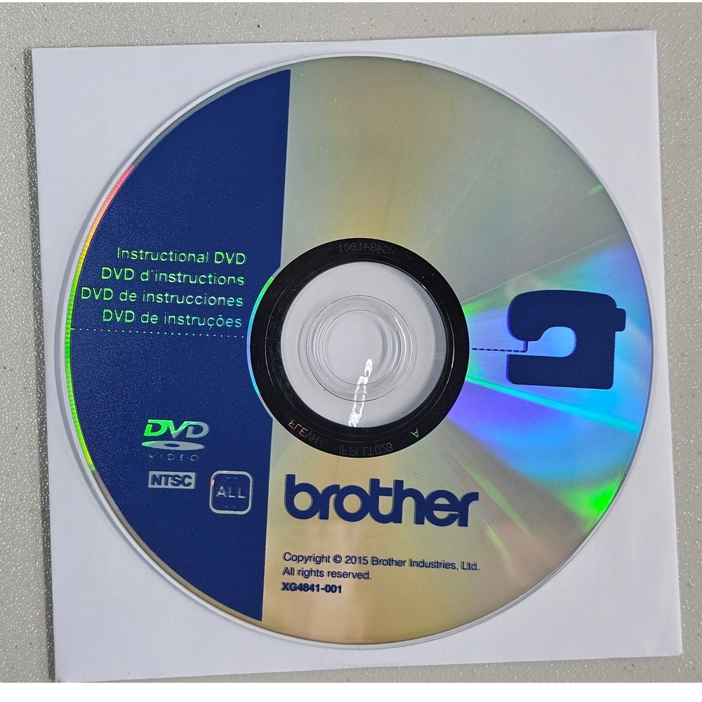 Brother Instructional DVD Sewing Machine Manual XG4841-001 NTSC Region All 2015